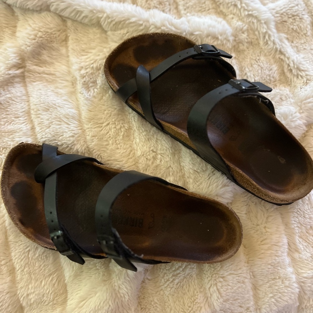 Birkenstock Women's Black and Brown Sandals
